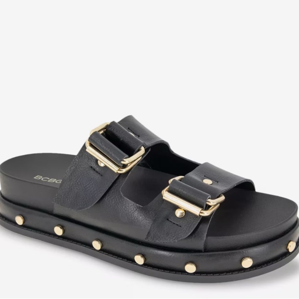 BCBG Black and Gold Women's Sandals